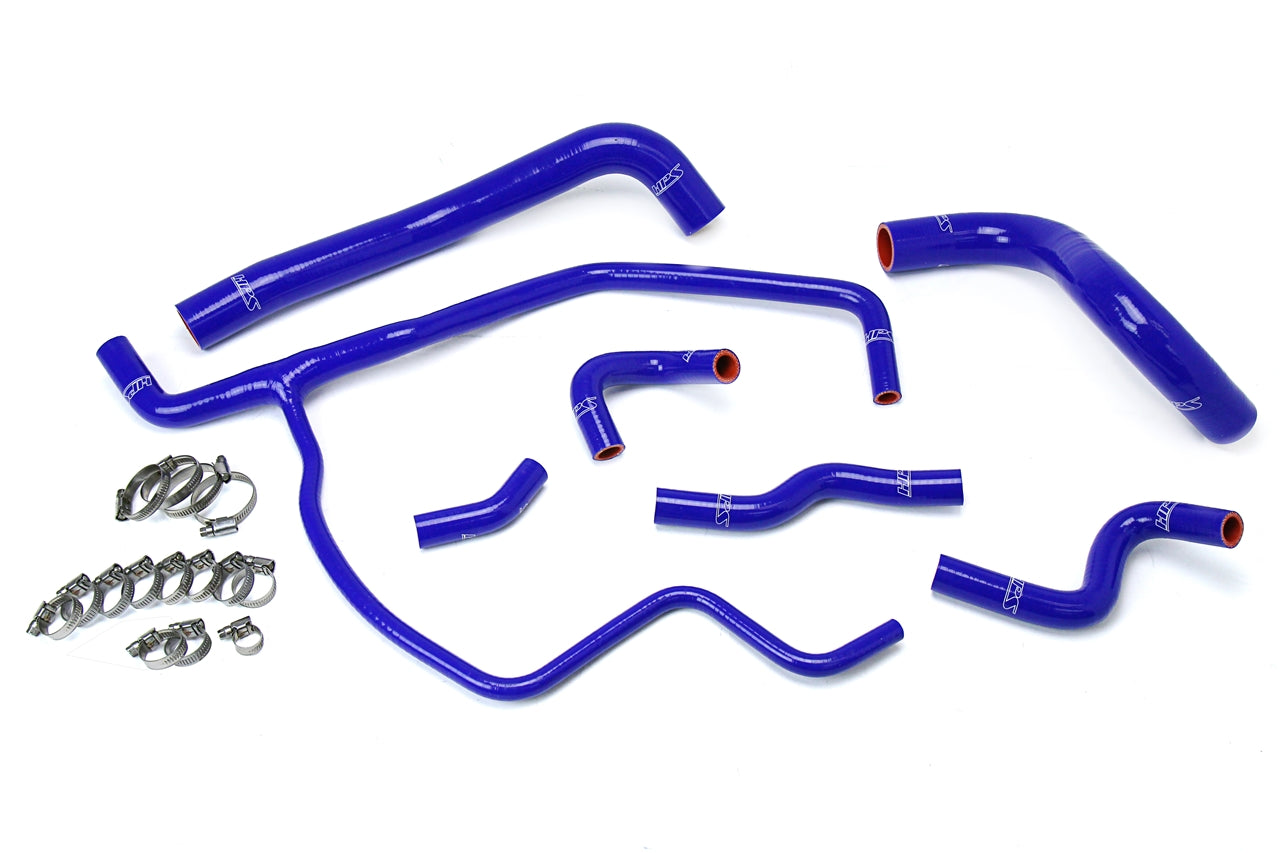 HPS Performance High Temp Reinforced Silicone Radiator and Heater Coolant Hose Kit Blue 57-1583-BLUE