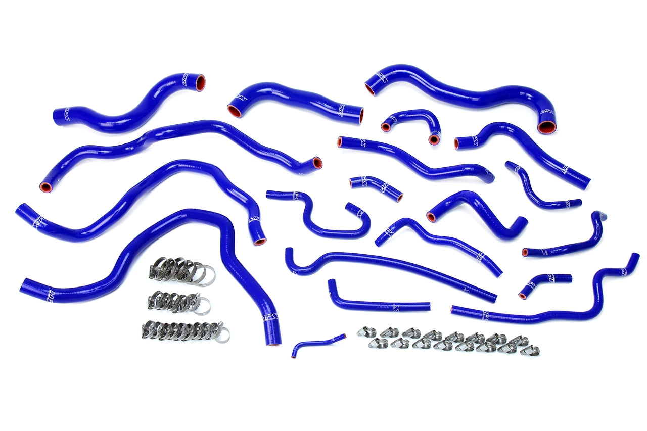 HPS Performance High Temp Reinforced Silicone Radiator and Heater Coolant Hose Kit Blue 57-1607-BLUE