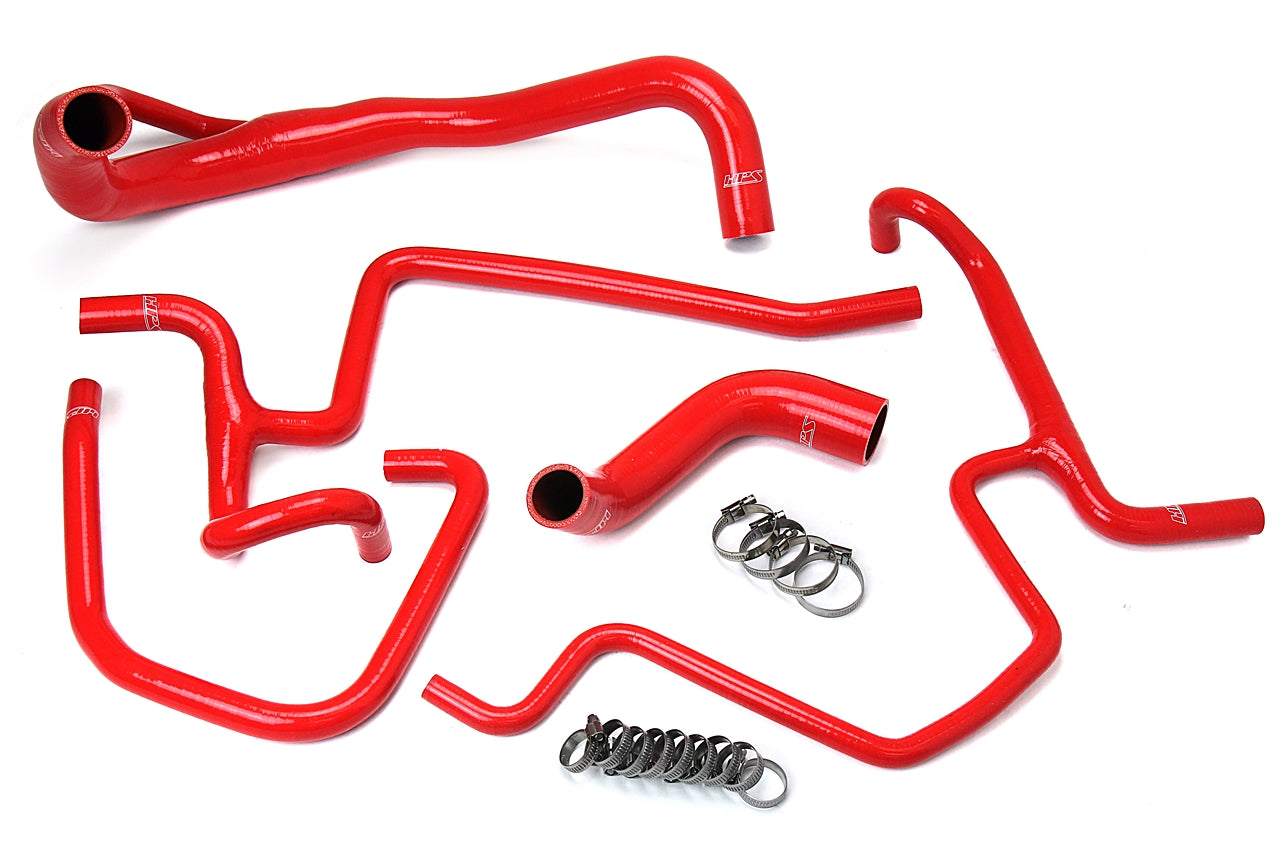 HPS Performance High Temp Reinforced Silicone Radiator and Heater Coolant Hose Kit Red 57-1646-RED