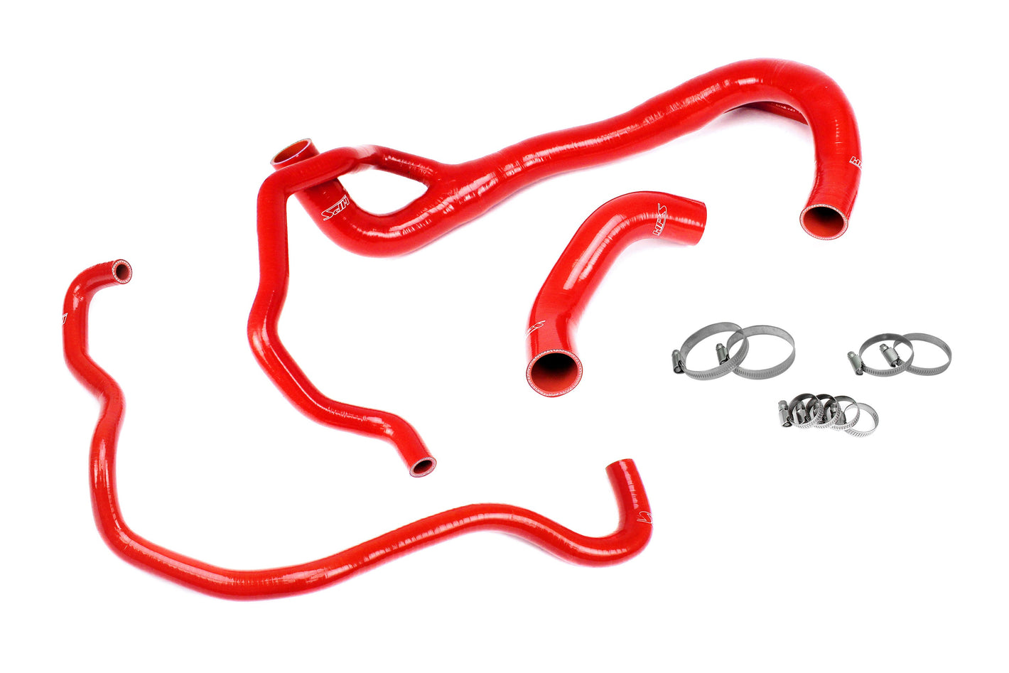 HPS Performance High Temp Reinforced Silicone Radiator Coolant Hose Kit Red 57-1675R-RED