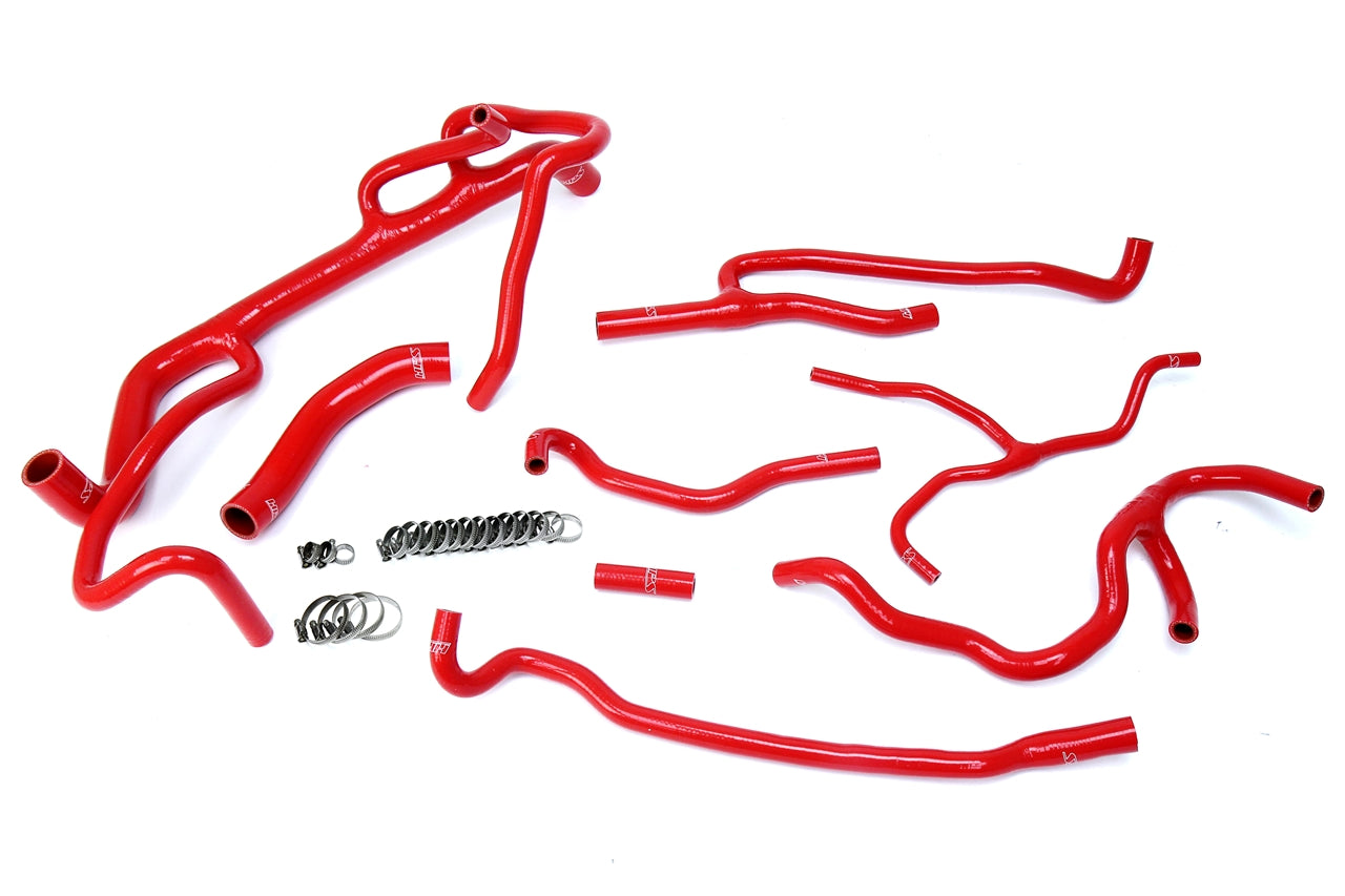 HPS Performance High Temp Reinforced Silicone Radiator and Heater Coolant Hose Kit Red 57-1707-RED