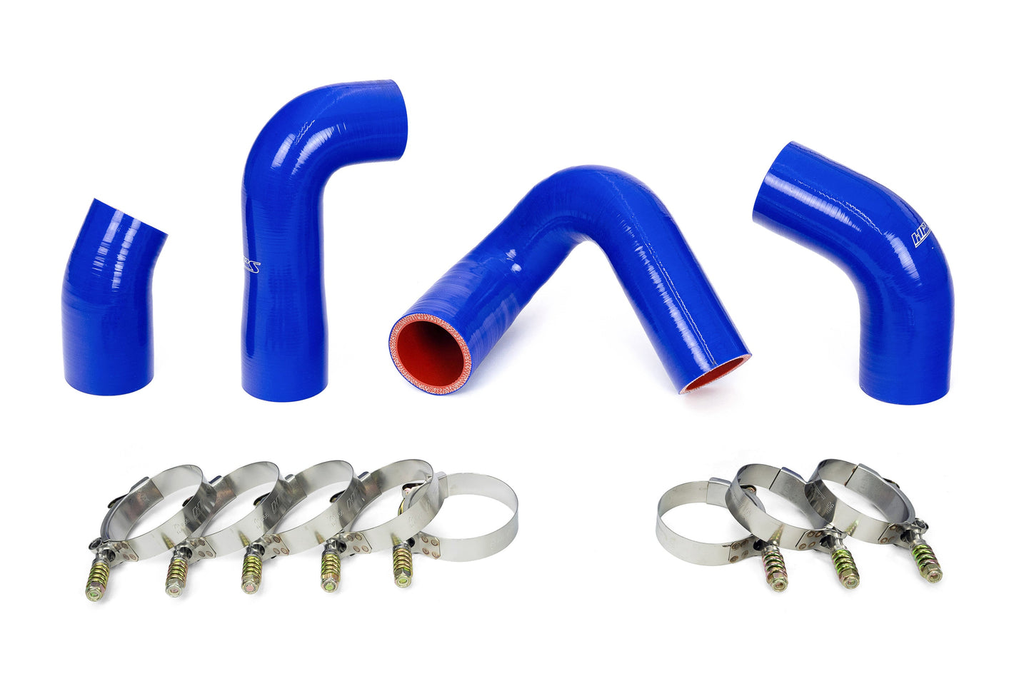 HPS Performance Silicone Transmission Oil Cooler Coolant Hose Kit Mack Trucks 2007-2010 LEU612 Replace OE Part # 20934539  21548313  21794132  21794129 Blue 57-1708-BLUE