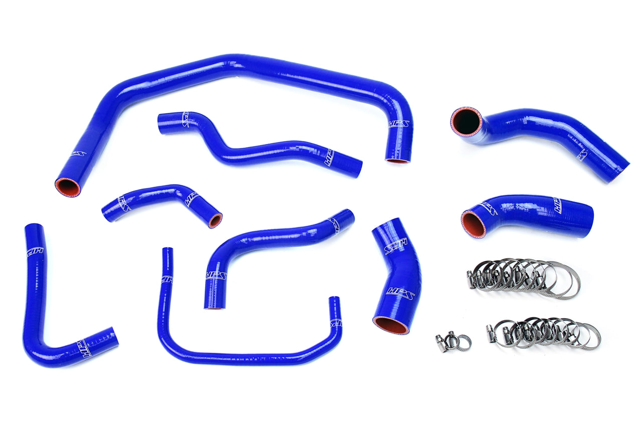 HPS Performance High Temp Reinforced Silicone Radiator Coolant Hose Kit Blue 57-1728-BLUE