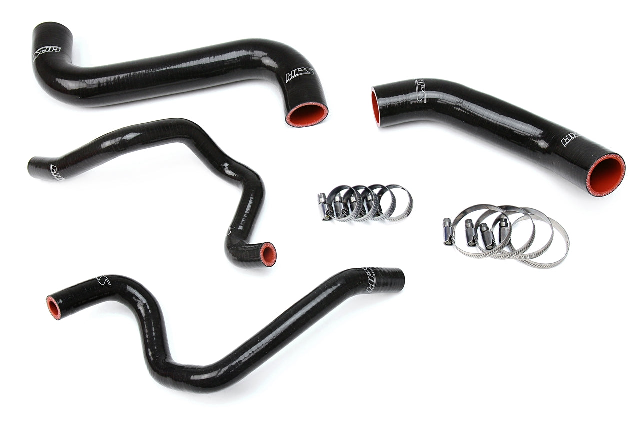 HPS Performance High Temp Reinforced Silicone Radiator and Heater Coolant Hose Kit Black 57-1732-BLK