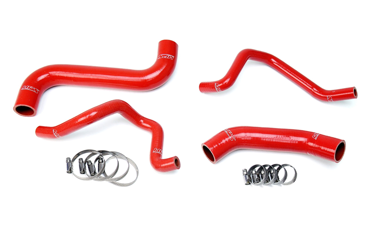 HPS Performance High Temp Reinforced Silicone Radiator and Heater Coolant Hose Kit Red 57-1733-RED