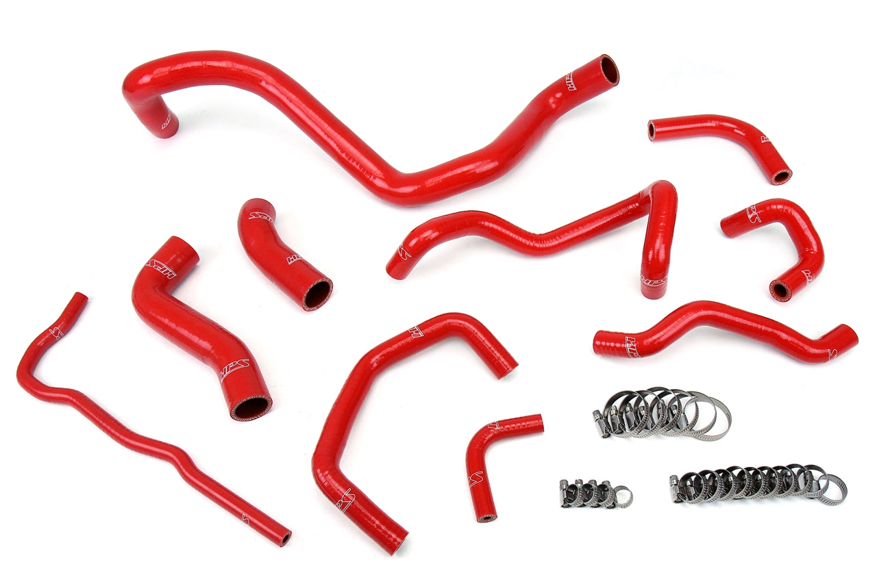 HPS Performance High Temp Reinforced Silicone Radiator Coolant Hose Kit Red 57-1838-RED