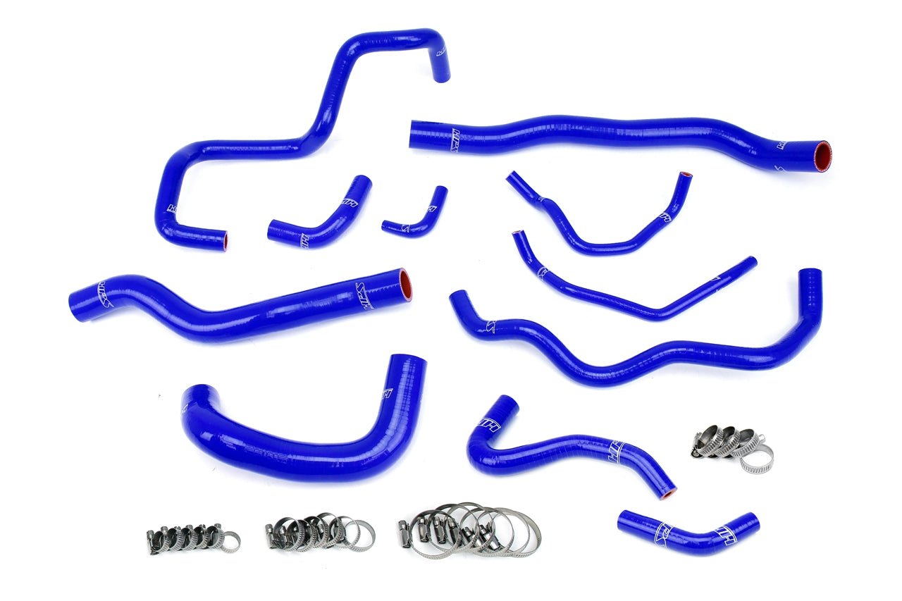 HPS Performance High Temp Reinforced Silicone Radiator oil cooler ancillary Coolant Hose Kit Blue 57-1876-BLUE