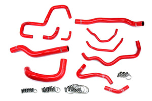 HPS Performance High Temp Reinforced Silicone Radiator oil cooler ancillary Coolant Hose Kit Red 57-1876-RED