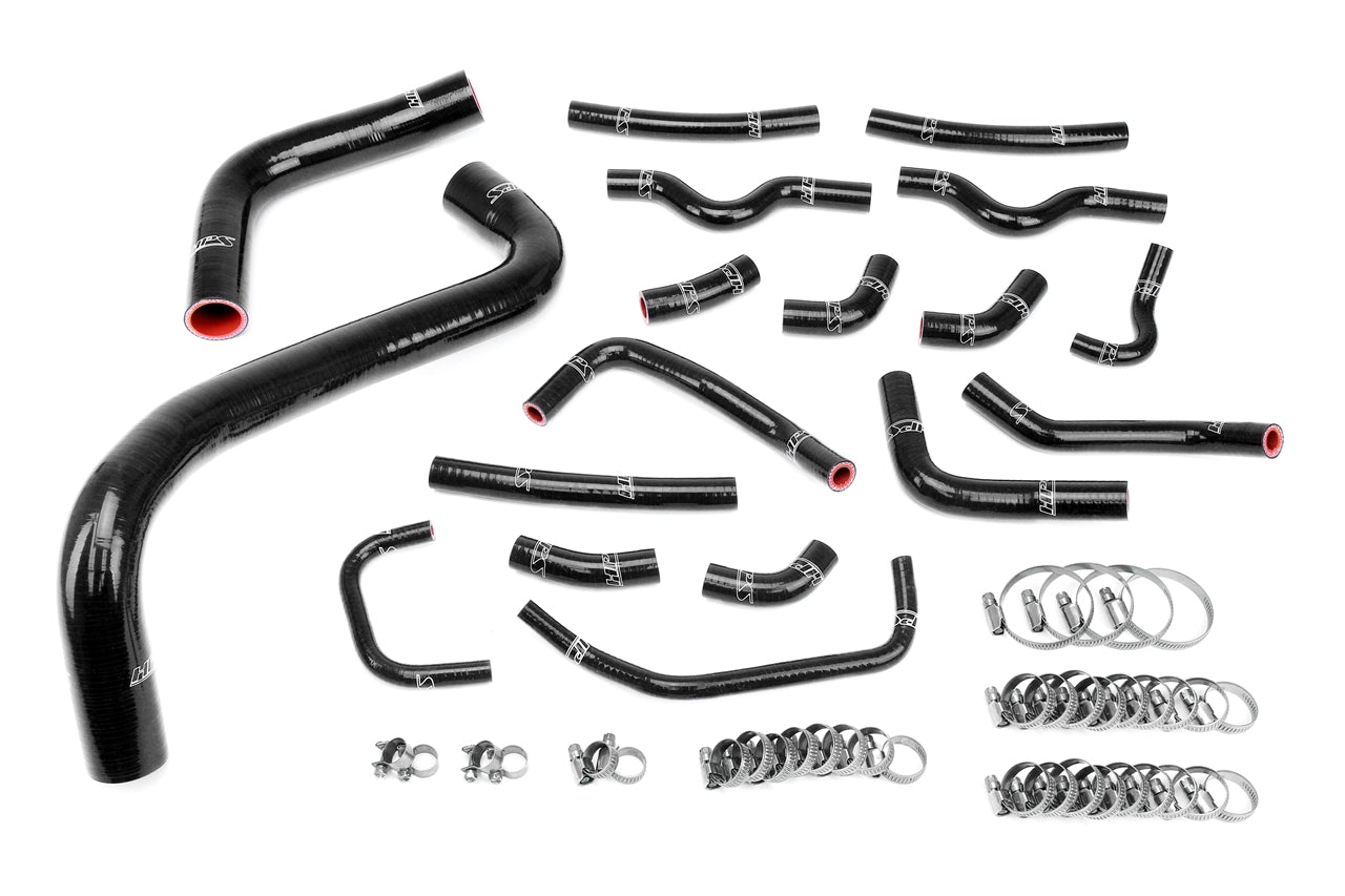 HPS Performance High Temp Reinforced Silicone Radiator and Heater Coolant Hose Kit Black 57-1912-BLK