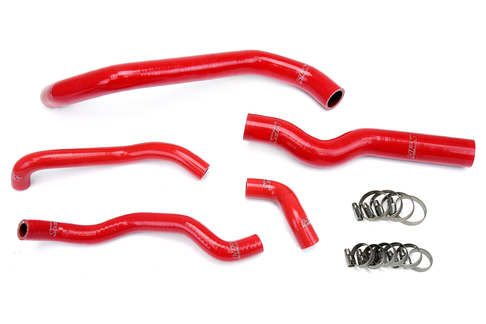 HPS Performance High Temp Reinforced Silicone Radiator and Heater Coolant Hose Kit Red 57-1973-RED