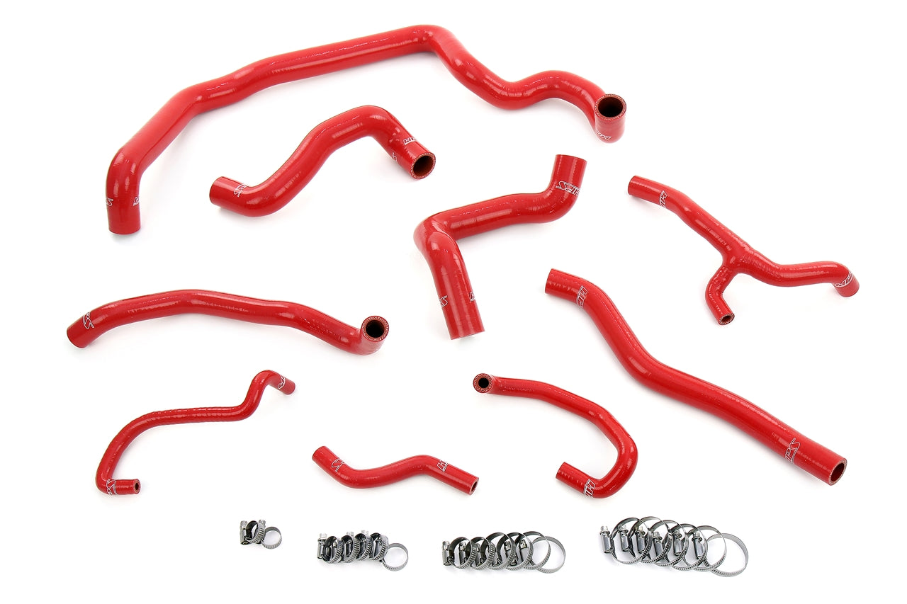 HPS Performance High Temp Reinforced Silicone Radiator Heater Water Pump and Expansion Tank Coolant Hose Kit Red 57-1997-RED