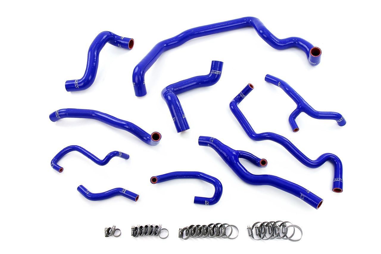 HPS Performance High Temp Reinforced Silicone Radiator Heater Water Pump and Expansion Tank Coolant Hose Kit Blue 57-1998-BLUE