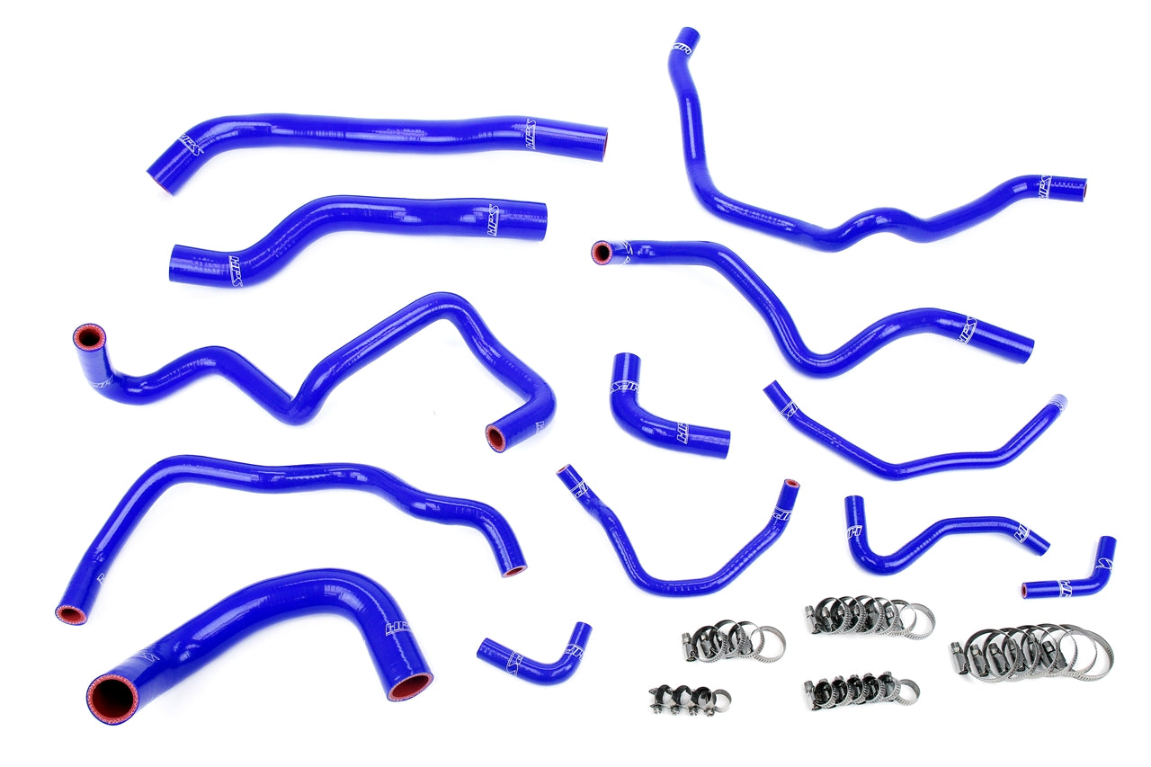 HPS Performance High Temp Reinforced Silicone Radiator and Heater Coolant Hose Kit Blue 57-2004-BLUE