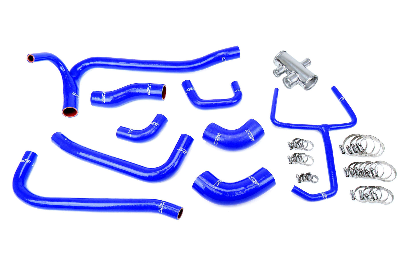 HPS Performance High Temp Reinforced Silicone Radiator Coolant Hose Kit Blue 57-2069-BLUE