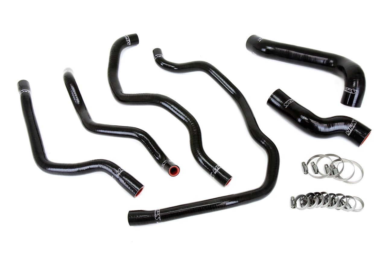 HPS Performance High Temp Reinforced Silicone Radiator and Heater Coolant Hose Kit Black 57-2076-BLK