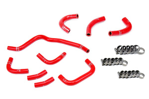 HPS Performance High Temp Reinforced Silicone Oil Cooler and Throttle Body Coolant Hose Kit Red 57-2079-RED