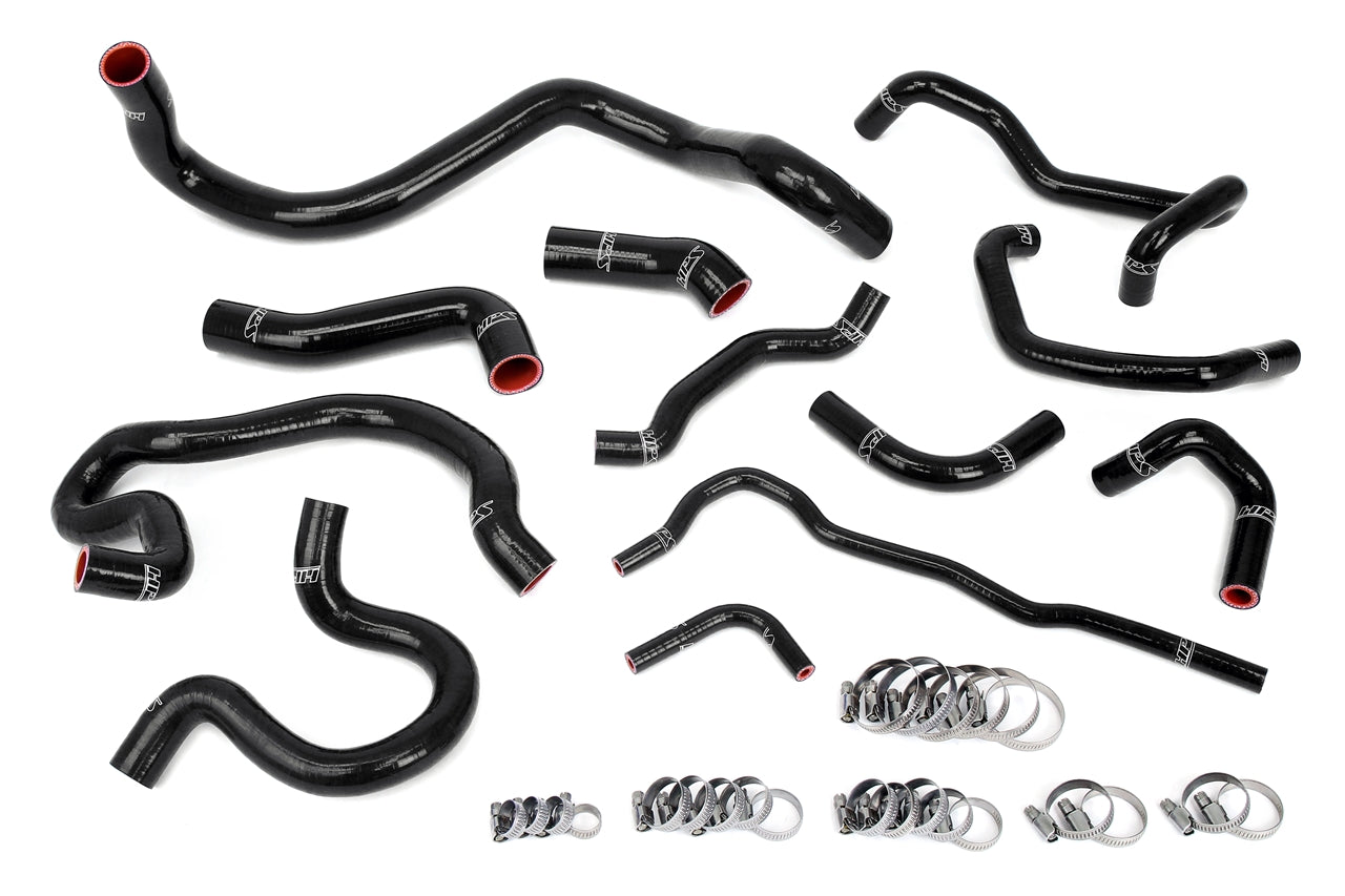 HPS Performance High Temp Reinforced Silicone Radiator and Heater Coolant Hose Kit Black 57-2098-BLK