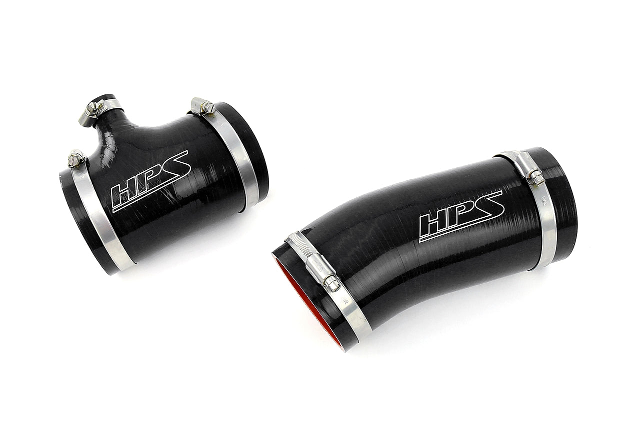 HPS Performance High Temp Reinforced Silicone Air Intake Hose Kit Black 57-2104-BLK