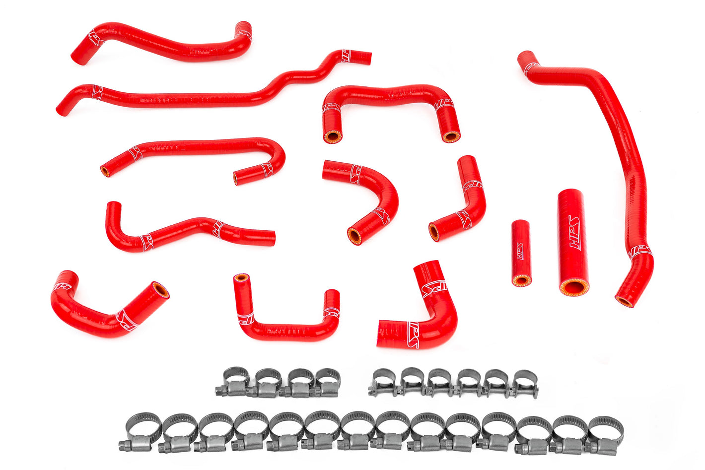HPS Performance High Temp Reinforced Silicone Ancillary Coolant Hose Kit Red 57-2131A-RED