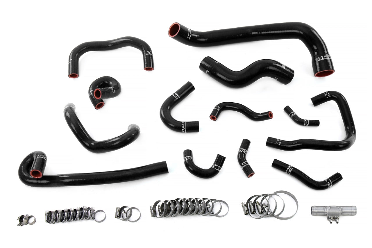 HPS Silicone Radiator Heater and Ancillary Coolant Hose Kit 1995-1998 Nissan Skyline GTR R33 RB26DETT BCNR33 Black 57-2135-BLK