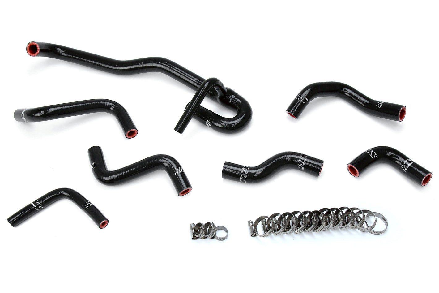 HPS Performance High Temp Reinforced Silicone Heater Coolant Hose Kit Black 57-2190-BLK