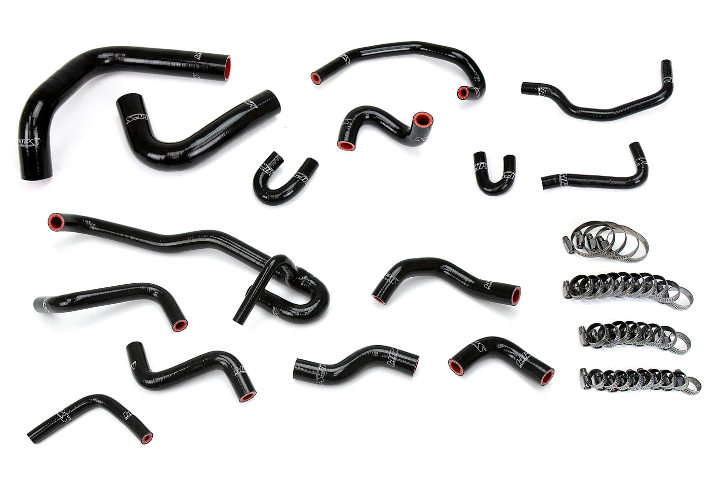 HPS Performance High Temp Reinforced Silicone Radiator and Heater Coolant Hose Kit Black 57-2191-BLK
