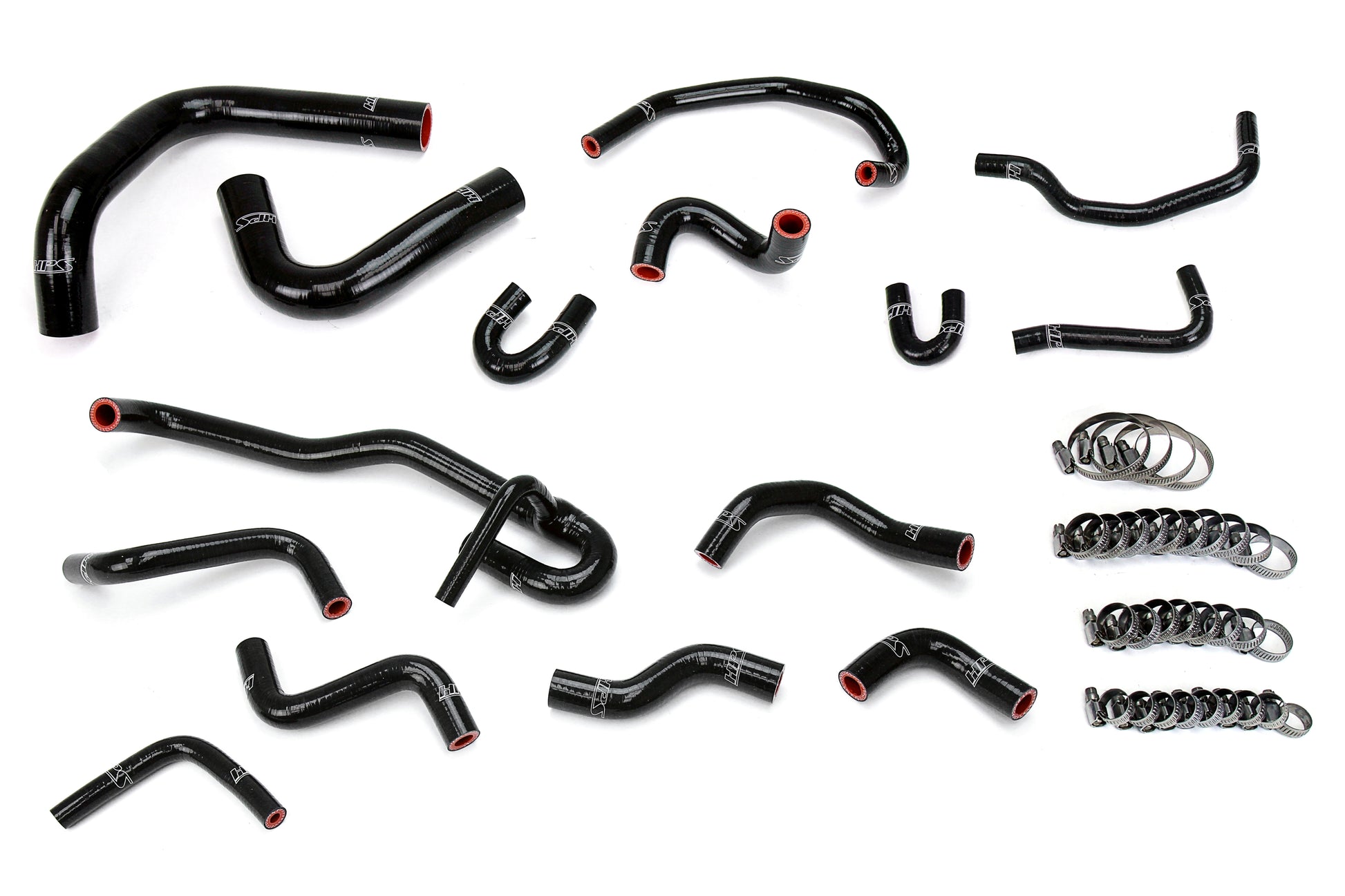 HPS Performance High Temp Reinforced Silicone Radiator and Heater Coolant Hose Kit Black 57-2191-BLK
