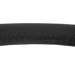 NRG Reinforced Stealth Wheel (380mm) 3 Spoke Center - 1in Deep Dish - Vegan Suede Red Stitch