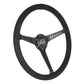 NRG Reinforced Stealth Wheel (380mm) 3 Spoke Center - 1in Deep Dish - Vegan Suede Red Stitch