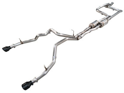 AWE Tuning 2025+ RAM 1500 RHO 3.0 I6 TT 0FG Dual Rear Exit Catback Exhaust - Diamond Black Tips
