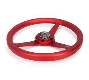 NRG Aluminum Steering Wheel 330mm - Heritage Solid Spoke - Ergonomic Grip - Anadized Red