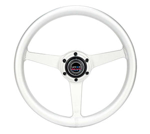 NRG Aluminum Steering Wheel 330mm - Heritage Solid Spoke - Ergonomic Grip - Anadized Silver