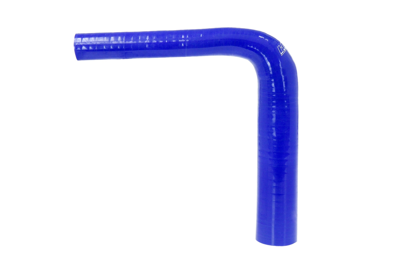 HPS 1/2" - 5/8" ID High Temp 4-ply Reinforced Silicone 90 Degree Elbow Reducer Hose Blue (13mm - 16mm ID)