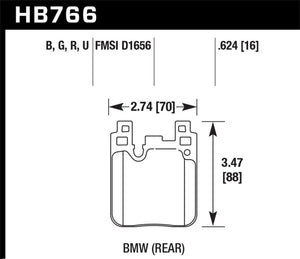 Hawk 12-16 BMW 328i HPS 5.0 Rear Brake Pads