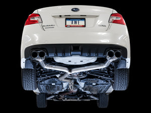 AWE Tuning Track Edition Exhaust w/ Diamond Black Tips Subaru 2008-2014 WRX Sedan / 2011-2021 Subaru STI Sedan