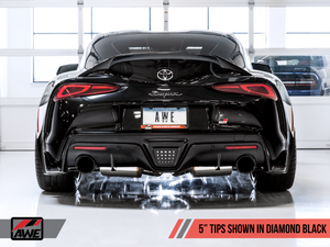 AWE Non-Resonated Touring Edition Exhaust w/ 5in Diamond Black Tips 2020-2025 Toyota Supra A90