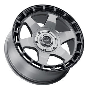 Weld Off-Road Ridge 20x9 - 8x180 BP - ET0 - 124.3mm CB - Satin Gunmetal Wheel (Black Ring)