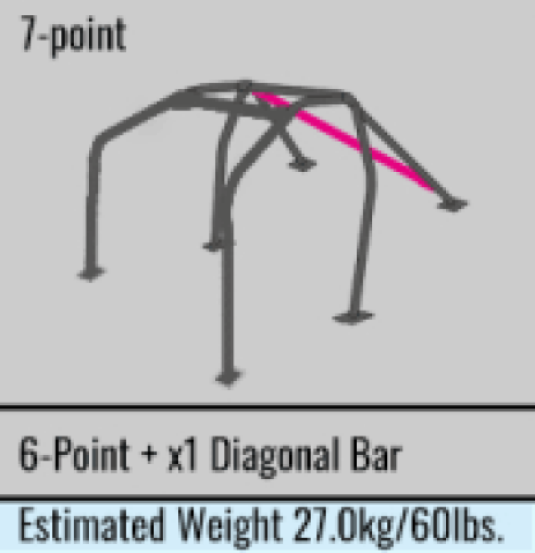 Cusco SFTY21 2-Passenger 7-Point Steel Black  Roll Cage Nissan Skyline R33 GT-R