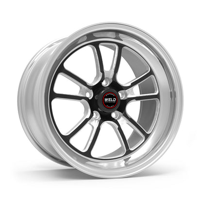 Weld S70 RT-S 17x10in / 5x114.3 BP / 8in. BS - Black Center - Polished Shell Wheel