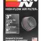 K&N Universal Round Clamp-On Air Filter 3in Flange ID x 6in Base OD x 4.625in Top OD x 3in Height