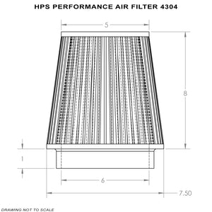 HPS Performance Air Filter 6" ID, 6" Element Length, 9" Overall Length