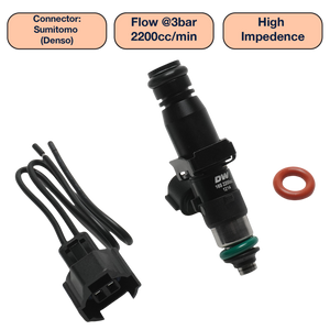 DeatschWerks Universal 2200cc Single Fuel Injector / 60mm Length / 14mm O-Ring Seals