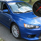 Rally Armor 08-17 Mitsubishi EVO X Black UR Mud Flap w/ Blue Logo