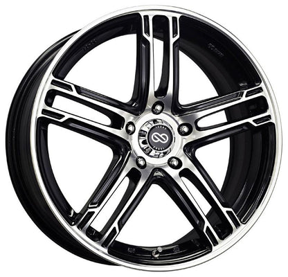 Enkei FD-05 18x7.5 5x100 53mm Offset 72.6 Bore Dia Black Machined Wheel