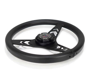 NRG Aluminum Steering Wheel 330mm - Arow Cutout - Ergonomic Grip - Anadized Black