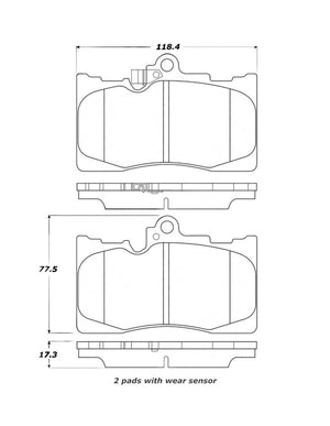 StopTech Street Touring 06 Lexus GS300/430 / 07-08 GS350 Front Brake Pads