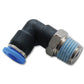 Vibrant Male Elbow Pneumatic Vacuum Fitting (1/8in NPT Thread) - for use with 3/8in(9.5mm) OD tubing