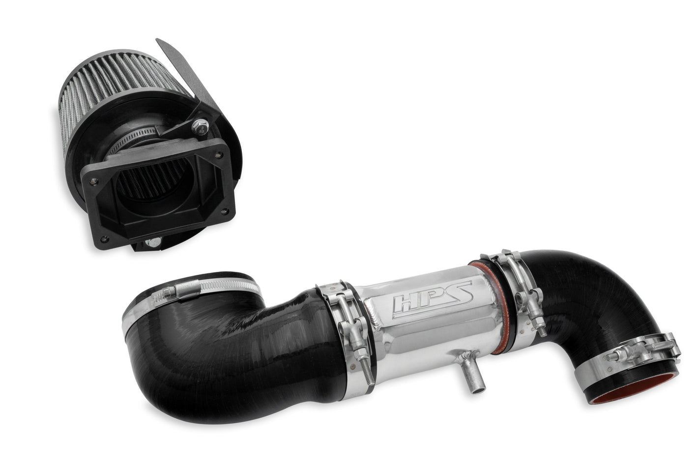 HPS Performance Air Intake Kit with Heat Shield Polished 827-151P