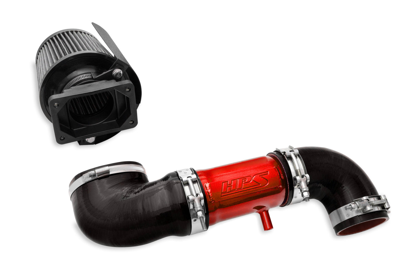 HPS Performance Air Intake Kit with Heat Shield Red 827-151R