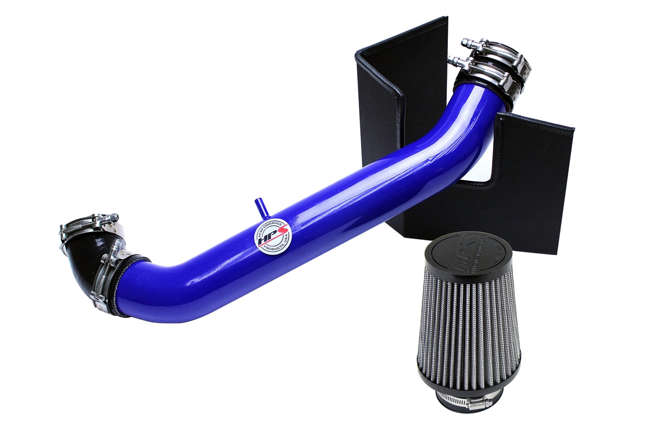 HPS Performance Air Intake Kit with Heat Shield Blue 827-537BL